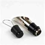Wine Pourer and Stopper Separated - Detail of Stainless Steel Pourer Spout and Removable Metal Plug