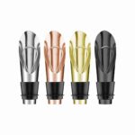 Wine Pourer and Stopper in Mirror Polish, Rose Gold Plated and Gold Plated Finishes - 2-in-1 Stainless Steel Wine Accessory Color Options