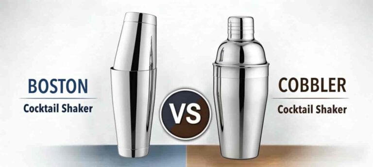 boston shaker vs cobbler shaker comparison stainless steel cocktail shaker side by side