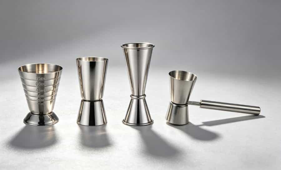 cocktail jigger types single double multi-capacity stainless steel bar measuring tool