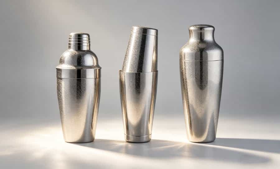 three types of cocktail shakers cobbler boston french shaker stainless steel comparison