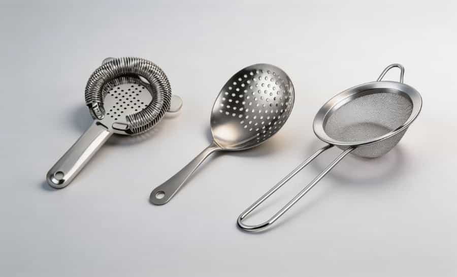 cocktail strainer types hawthorne julep fine mesh stainless steel bar tools