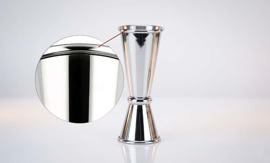double capacity cocktail jigger rolled edge stainless steel precision pour professional barware