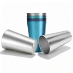 Aluminum Conical Drinking Cup Shown Flat - Detail of Smooth Tapered Design and Stackable Structure