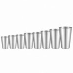 Aluminum Conical Drinking Cup in Different Sizes - 12oz, 16oz and 20oz Capacity Comparison
