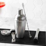 Rectangular Bar Service Mat Used on Professional Bar Counter During Busy Service
