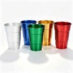 Tiered Aluminum Party Cup in Multiple Colors - Red, Blue, Green, Silver and Gold Anodized Finishes