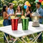 Tiered Aluminum Party Cup Used at Music Festival and Outdoor Event Crowd Service