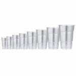 Tiered Aluminum Party Cup in Different Sizes - 12oz, 16oz and 22oz Capacity Comparison