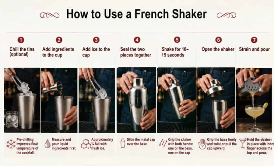 How to Use a Cocktail Shaker: Step-by-Step Guide for Every Shaker Type 5 how to use french parisian cocktail shaker two piece metal technique elegant bar
