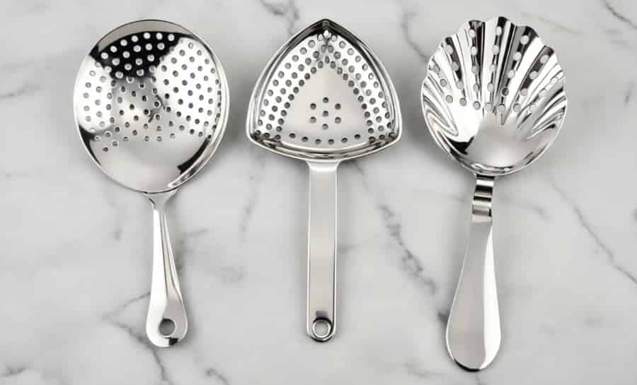 julep cocktail strainer stainless steel perforated spoon bowl mixing glass stirred cocktails