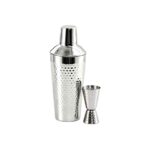 Hammered 2-Piece Cocktail Shaker Set Supplier - Premium Stainless Steel Cobbler Shaker with Matching Jigger