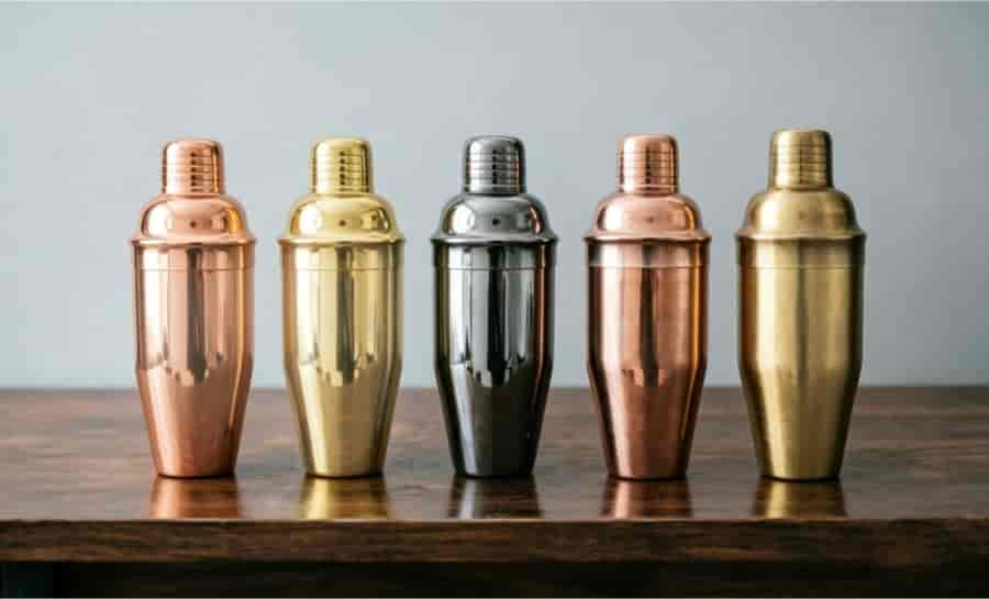Barware Surface Finishes: A Complete Guide to Stainless Steel Coating & Finishing Options 3 barware electroplating colors copper gold gunmetal antique copper antique brass stainless steel cocktail shaker jigger