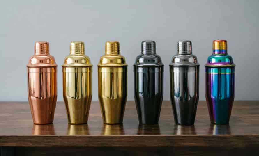 Barware Surface Finishes: A Complete Guide to Stainless Steel Coating & Finishing Options 4 barware PVD coating colors rose gold gold titanium gold black gunmetal rainbow stainless steel cocktail shaker