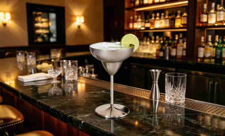 Stainless Steel Cocktail Glasses: Types, Benefits & Wholesale Buyer's Guide 6 stainless steel margarita glass 304 double tiered bowl stem mirror polish wholesale barware