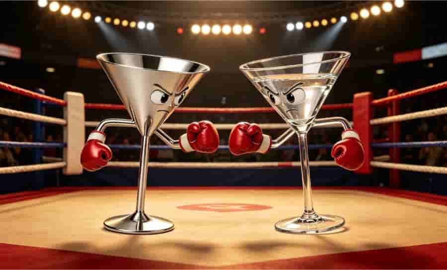 Stainless Steel Cocktail Glasses: Types, Benefits & Wholesale Buyer's Guide 8 stainless steel vs glass cocktail glasses comparison durability temperature outdoor indoor bar use