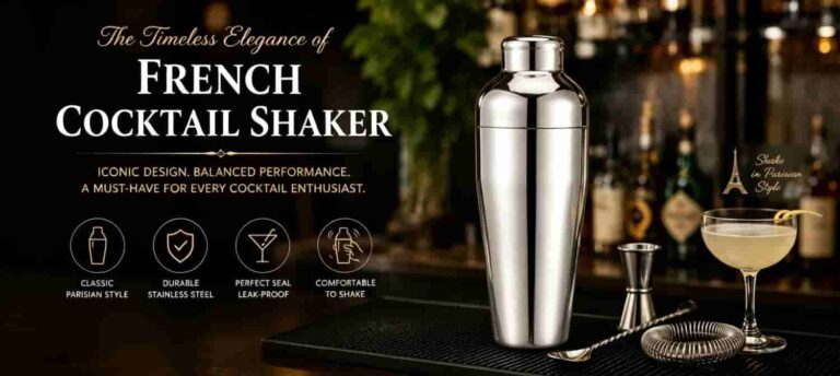 french cocktail shaker parisian shaker stainless steel professional bar tool elegant silhouette