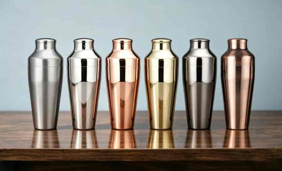 French Cocktail Shaker (Parisian Shaker): What It Is, How to Use It & Why Bartenders Love It 6 french cocktail shaker PVD color finish options gold black rose gold hammered stainless steel custom