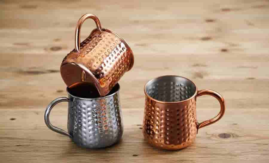 hammered stainless steel mug wholesale bar gift artisan texture copper finish premium
