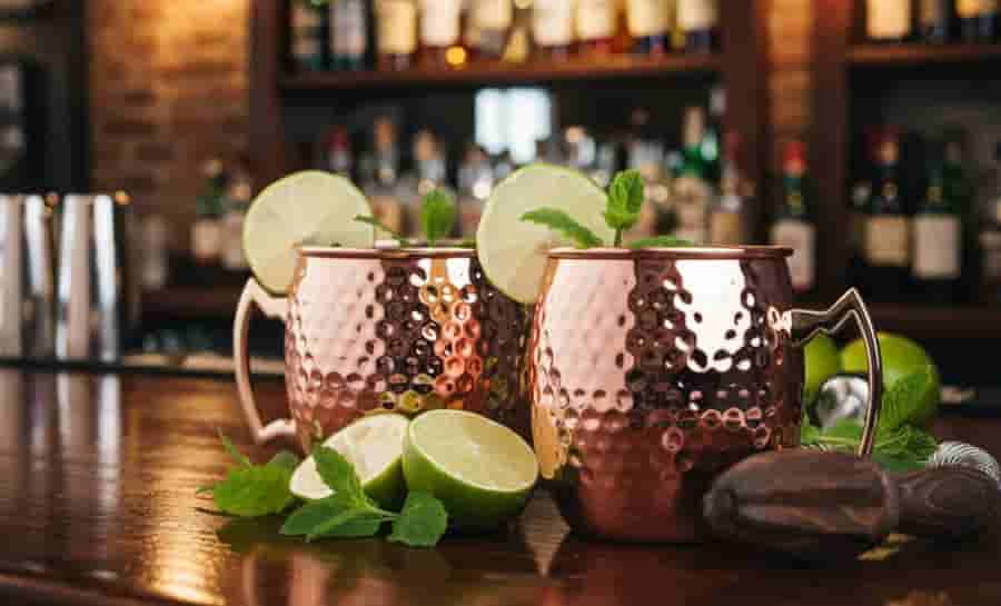 stainless steel mugs tumblers bar setting copper moscow mule hammered professional hospitality