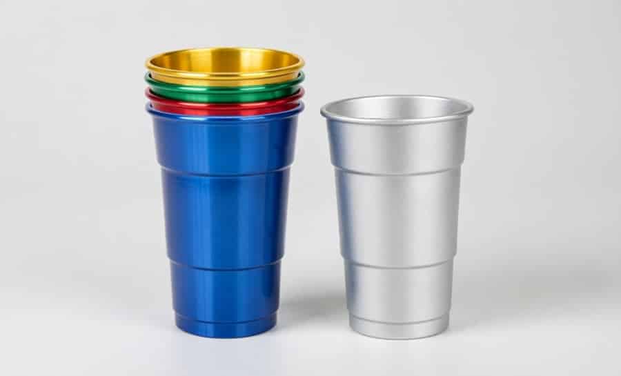 tiered aluminum party cup for festivals events and branded merchandise